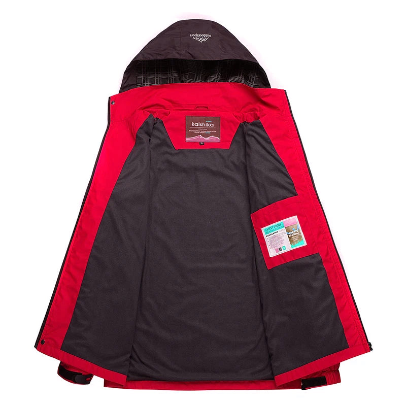 Outdoor - Waterdichte & Winddichte Jas - Trekking Jacket - Perfect voor Wandelen, Klimmen, Trekken - Ademend - Lichtgewicht - Verstelbare Softshell Windbreaker Jas - Unisex - Rood