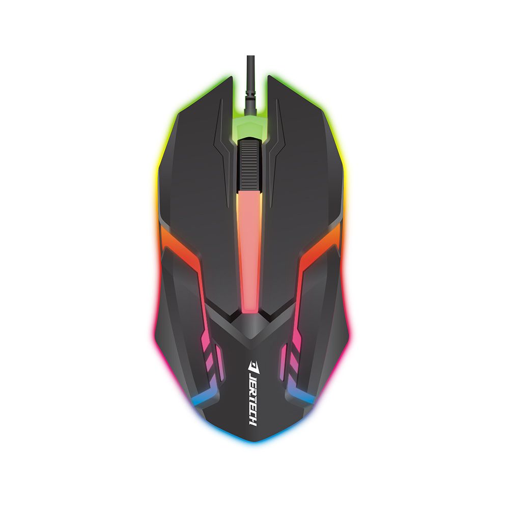 Jertech M200 gaming muis – bedrade USB muis met RGB verlichting – ergonomische computermuis 1200 DPI – optische gaming mouse – 3 knoppen – 1000Hz polling rate – precisie gamer muis voor pc laptop links en rechts