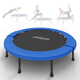 Fitness Trampoline - Ø102cm - Low-Impact Training - 36 Veren - 100kg Draagvermogen - Blauw/Zwart - Staal, PVC, PP - 22cm Hoog