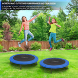 Fitness Trampoline - Ø102cm - Low-Impact Training - 36 Veren - 100kg Draagvermogen - Blauw/Zwart - Staal, PVC, PP - 22cm Hoog