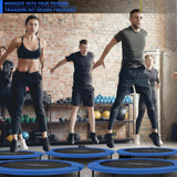 Fitness Trampoline - Ø102cm - Low-Impact Training - 36 Veren - 100kg Draagvermogen - Blauw/Zwart - Staal, PVC, PP - 22cm Hoog