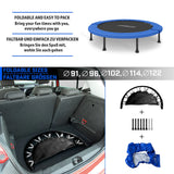 Fitness Trampoline - Ø102cm - Low-Impact Training - 36 Veren - 100kg Draagvermogen - Blauw/Zwart - Staal, PVC, PP - 22cm Hoog