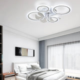 63 cm LED Plafondventilator Met Lamp - Plafondventilator Met Verlichting - Moderne Bladloze Ventilatorlamp - Flush Mount Ventilator - 7 Bladen Ventilator - Dimbare LED Lamp - Afstandsbediening & App Bediening - 6 Snelheden - 3000K-6500K