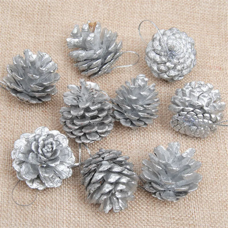 Kerst Dennenappel Versieringen - Natuurlijke Ornamenten in Goud en Zilver voor Kerstboom Decoratie - Set van 18