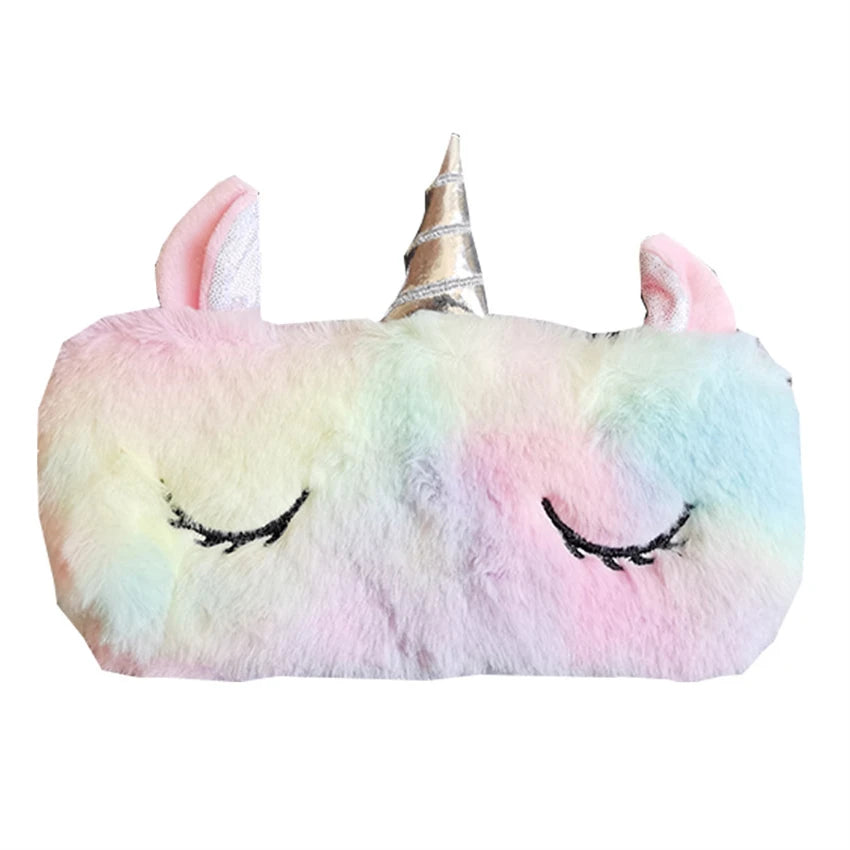 4 Delig - Pluizig Eenhoorn Dagboek Set - A5 Gelinieerd Notitieboek met Regenboog Pailletten Cover, Eenhoorn Pen, Sleutelhanger & Etui - Ideaal voor Kinderen