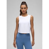 CRZ YOGA - Pima Cotton Crop Tanktop - Maat M - Loose Fit - Diepe Armgaten - Side-Knot Design - Ademend &amp; Lichtgewicht - Korte Sporttop voor Yoga &amp; Fitness - Maat 40 - Zwart