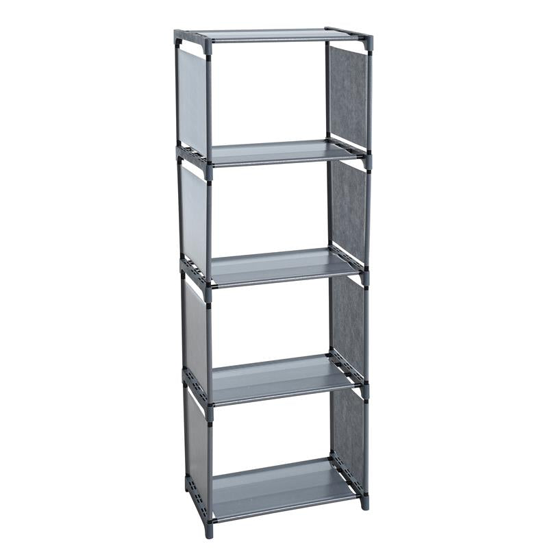 5-Lagen Boekenkast met 4 Opbergvakken – Moderne Boekenplank en Displaykast – Opvouwbare Organizer van Non-Woven Stof & PP – Ruimtebesparend Opslagrek voor Boeken, Documenten en Decoratie – 125×41×28 cm – Lichtgewicht & Duurzaam