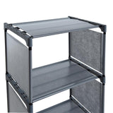 5-Lagen Boekenkast met 4 Opbergvakken – Moderne Boekenplank en Displaykast – Opvouwbare Organizer van Non-Woven Stof &amp; PP – Ruimtebesparend Opslagrek voor Boeken, Documenten en Decoratie – 125×41×28 cm – Lichtgewicht &amp; Duurzaam