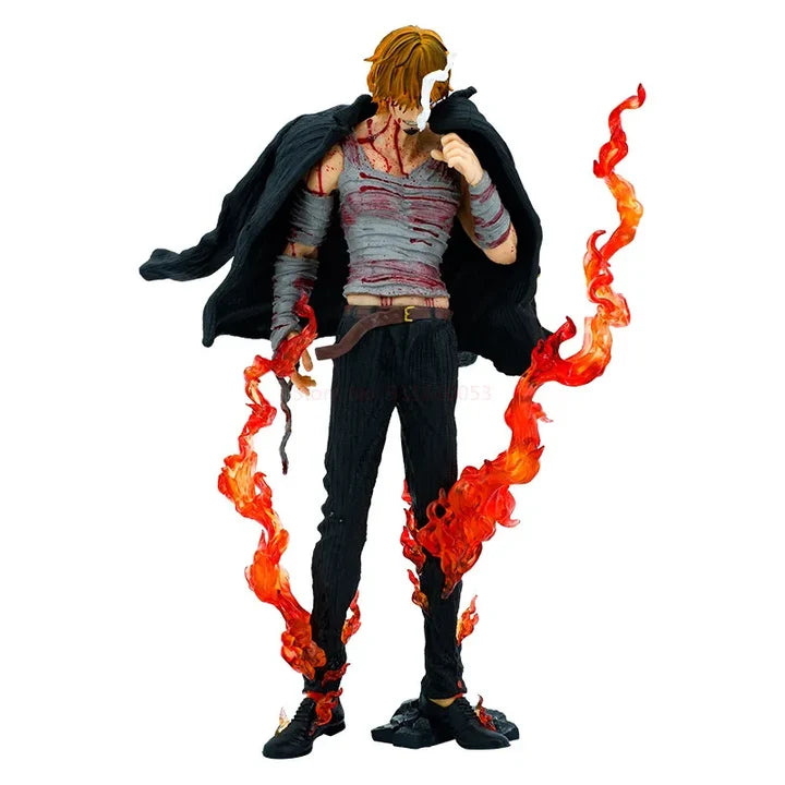 One Piece Blood Sanji Figuur 28 cm - Anime Standbeeld van PVC en Vinyl - 3D Sanji Beeldje 11 Inch - Manga Verzamelbeeld Collectible Figure - Gedetailleerd Anime Figuur als Decoratie voor Bureau Vitrinekast Woonkamer of Kantoor