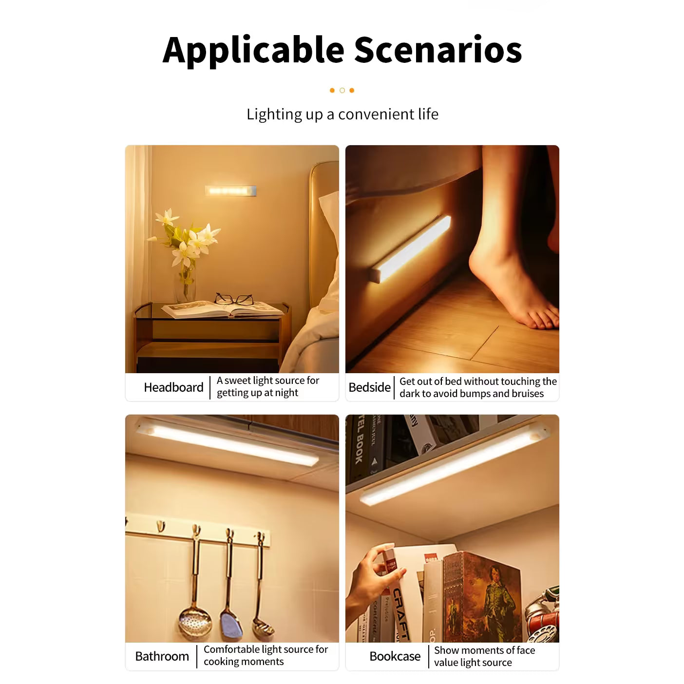 50cm Bewegingssensor LED Licht - Koud Wit Licht – Oplaadbare LED Bar Met Infraroodsensor – Draadloos Nachtlampje Met Magneetbevestiging – Warm Wit Anti-Verblind Licht – Voor Kast Keuken Gang Trap Lade Garderobe Slaapkamer – 3 Standen AUTO-ON-OFF