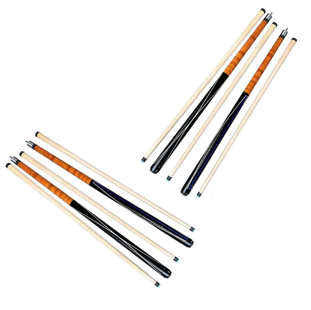 2 stuks - Billiard Pool Cue Stick - 143cm/56.30" Pool Cue - 1/2 Split Cue - Billiard Break Cue - Jump Cue - 3-Section Pool Stick - High-Quality Wood Billiard Cue - Black Handle - 13mm Tip for Ball Control - Practice Cue - House Billiard Player Starter