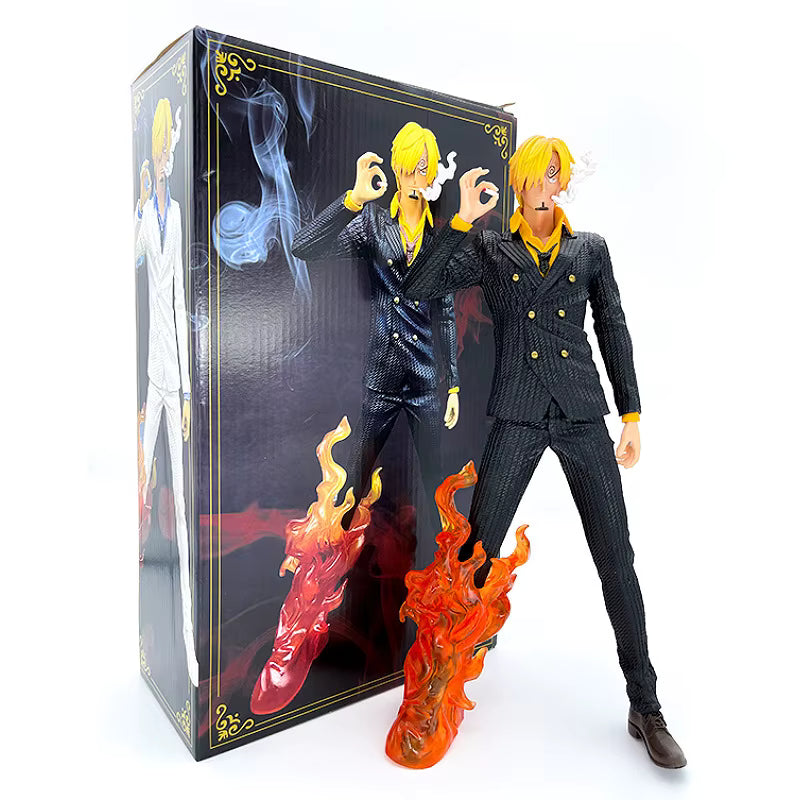 Sanji Vinsmoke Diable Jambe Actiefiguur – One Piece Collectible 32cm | Premium PVC Verzamelfiguur met Dynamische Vuureffecten, Anime Decoratie Beeld voor Fans & Verzamelaars | Hoogwaardige Kwaliteit Cadeau voor Manga Liefhebbers
