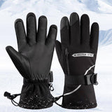Winter Warme Handschoenen - Katoenen Buiten Handschoenen voor Winterse Activiteiten - Touchscreen-ondersteuning - Bescherming tegen Koude Temperaturen - Zwart