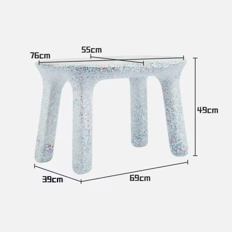Nordic Kinder Tafel – Lage, Veilige en Schattige Kindertafel – Milieuvriendelijk Polyethyleen – Afgeronde Hoeken – Wit – 75 × 54 × 49,5 cm