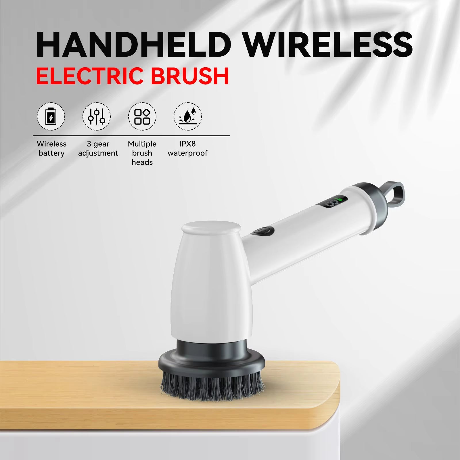 Draadloze Auto Polijstmachine – Elektrische Accu Polisher met Verstelbare Snelheid, Digitale Display & IPX8 Waterdicht – Compacte Autowax- & Polijstset (1200mAh x2 Batterij)