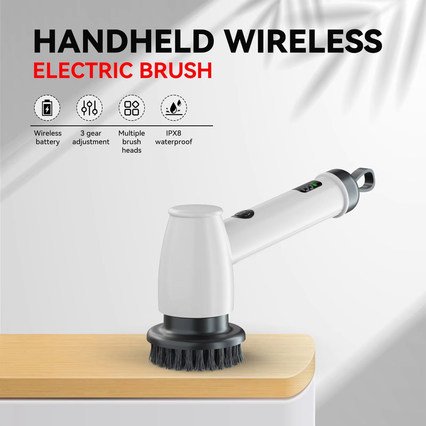 Draadloze Auto Polijstmachine – Elektrische Accu Polisher met Verstelbare Snelheid, Digitale Display &amp; IPX8 Waterdicht – Compacte Autowax- &amp; Polijstset (1200mAh x2 Batterij)