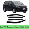 4 Stuks Raamvizier Beschermers – Zon- en Regenwind Deflectors – Voor VW Touran 5-Zits 2006 t/m 2015 – Getint Acryl – Weerbestendige Raamafdekking – Auto Styling Accessoires