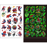 5 Vellen Lichtgevende Superheld Spiderman Tijdelijke Tattoo Stickers - Waterdicht en Huidvriendelijk - Kinderfeestjes en Decoraties