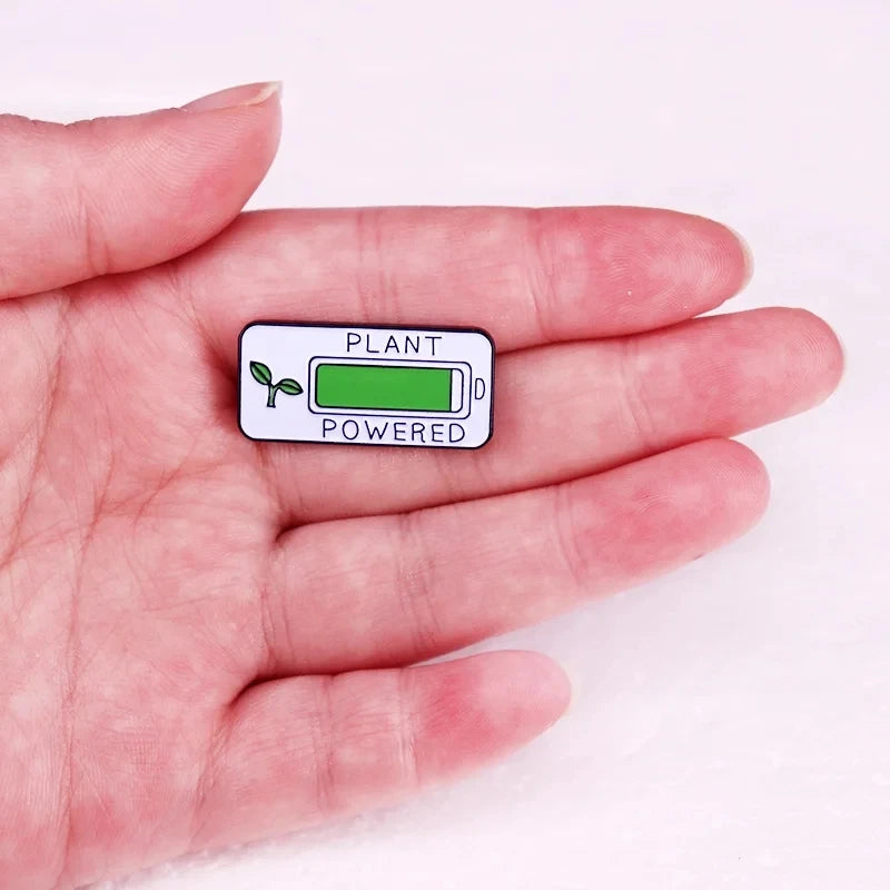 2 Stuks - Veganistische / Vegetarische Emaille Pins Set - Metalen Broches - 