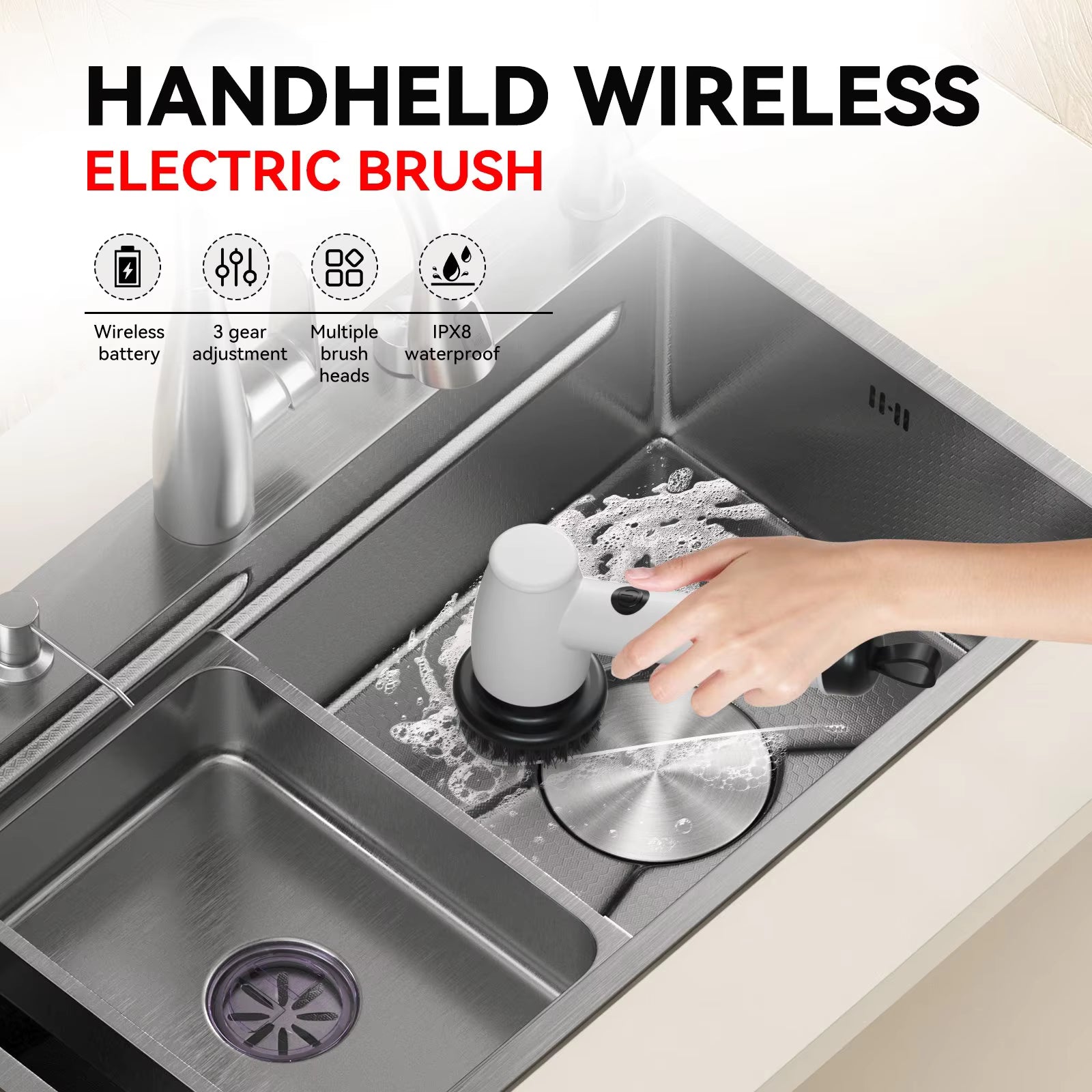 Draadloze Auto Polijstmachine – Elektrische Accu Polisher met Verstelbare Snelheid, Digitale Display & IPX8 Waterdicht – Compacte Autowax- & Polijstset (1200mAh x2 Batterij)