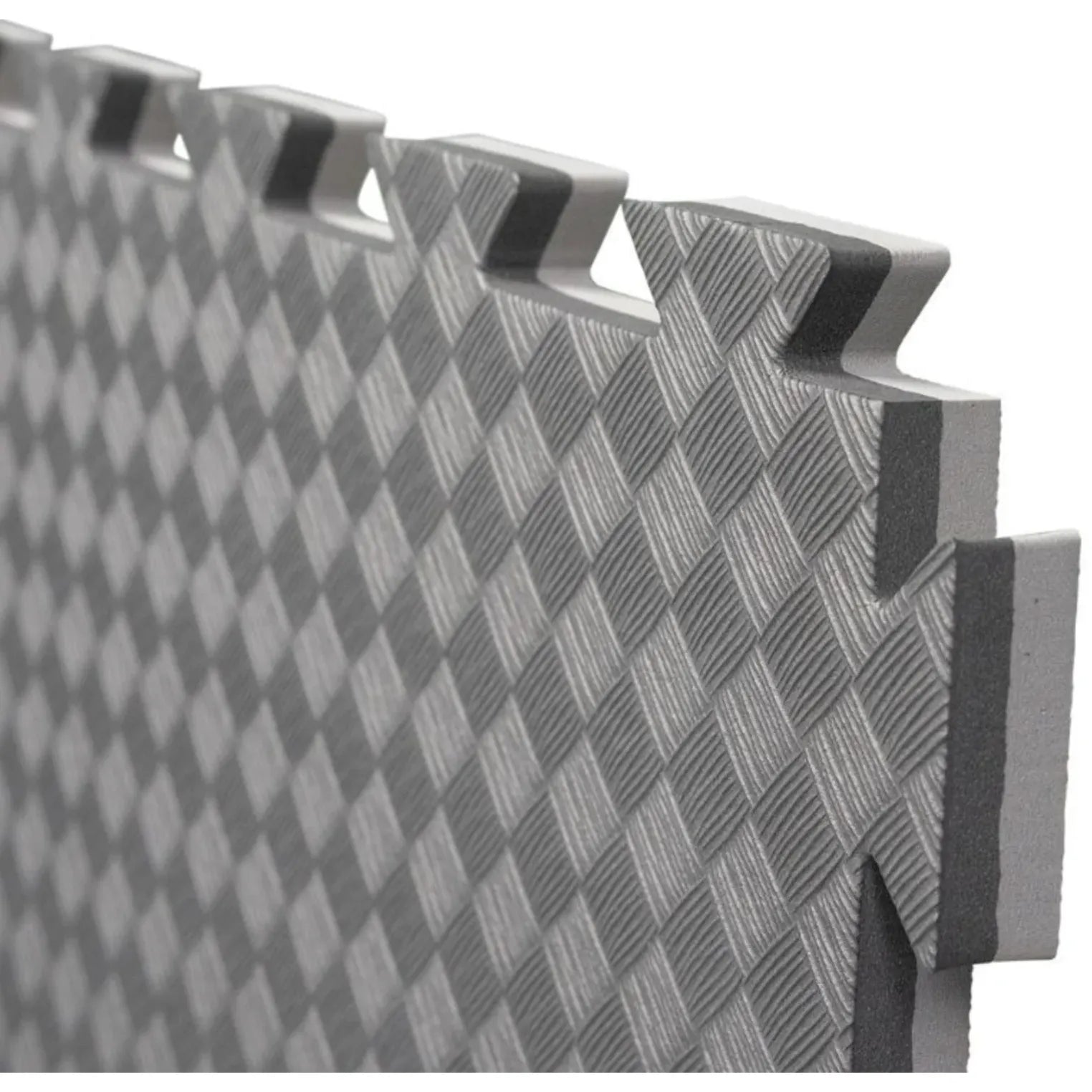 Set van 6 puzzelmatten 1x1m – EVA foam sportmat zwart/grijs – 2 cm dik – antislip fitnessmat met randen – schokabsorberende trainingsvloer – ideaal voor home gym, yoga, garage, outdoor training – eenvoudig te monteren & reinigen