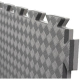 Set van 6 puzzelmatten 1x1m – EVA foam sportmat zwart/grijs – 2 cm dik – antislip fitnessmat met randen – schokabsorberende trainingsvloer – ideaal voor home gym, yoga, garage, outdoor training – eenvoudig te monteren &amp; reinigen