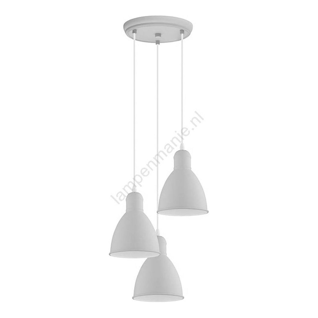 Hanglamp - Priddy Grijs - 150cm Lang - Industriële Stijl - Zwart Metaal - Retro Ontwerp - Verstelbare Ophanghoogte - E27 Fitting - Voor Woonkamer, Eetkamer of Kantoor - Energiezuinige Verlichting - Tijdloos Design