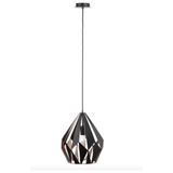 Hanglamp Carlton 1 - Industrieel Design - Zwart en Koper - Metalen Kap - E27 Fitting - Retro Hanglamp - Verstelbare Hoogte - Voor Woonkamer, Eetkamer of Kantoor - Stijlvolle Verlichting - Modern en Tijdloos Ontwerp