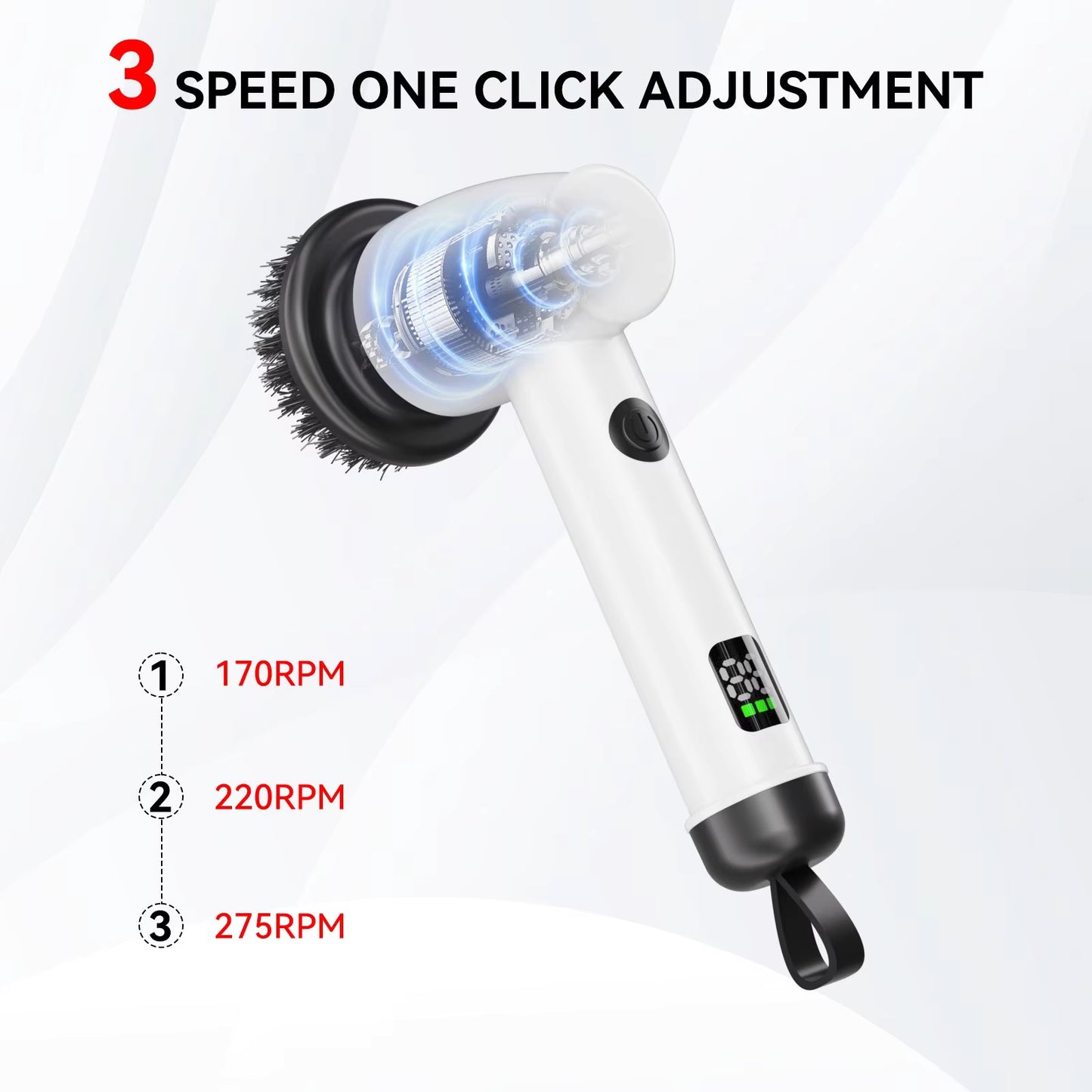 Draadloze Auto Polijstmachine – Elektrische Accu Polisher met Verstelbare Snelheid, Digitale Display &amp; IPX8 Waterdicht – Compacte Autowax- &amp; Polijstset (1200mAh x2 Batterij)