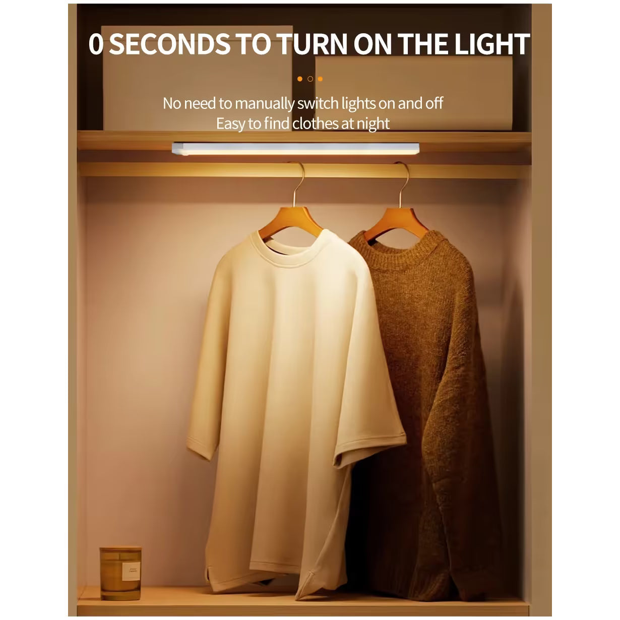 50cm Bewegingssensor LED Licht - Koud Wit Licht – Oplaadbare LED Bar Met Infraroodsensor – Draadloos Nachtlampje Met Magneetbevestiging – Warm Wit Anti-Verblind Licht – Voor Kast Keuken Gang Trap Lade Garderobe Slaapkamer – 3 Standen AUTO-ON-OFF