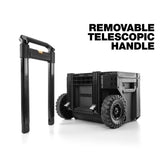 ToughBuilt  Rolling Tool Box 70L – Verrijdbare Gereedschapskoffer Met 22cm Wielen – IP65 Waterdicht – Gereedschapswagen Met Staalversterkt Deksel, Accessoirerails, Uittrekbare Greep &amp; Interne Tray – Stapelbaar Opslagsysteem Voor Professionals