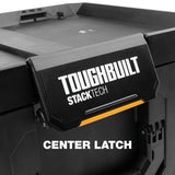 ToughBuilt  Rolling Tool Box 70L – Verrijdbare Gereedschapskoffer Met 22cm Wielen – IP65 Waterdicht – Gereedschapswagen Met Staalversterkt Deksel, Accessoirerails, Uittrekbare Greep &amp; Interne Tray – Stapelbaar Opslagsysteem Voor Professionals