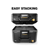 ToughBuilt  Rolling Tool Box 70L – Verrijdbare Gereedschapskoffer Met 22cm Wielen – IP65 Waterdicht – Gereedschapswagen Met Staalversterkt Deksel, Accessoirerails, Uittrekbare Greep &amp; Interne Tray – Stapelbaar Opslagsysteem Voor Professionals