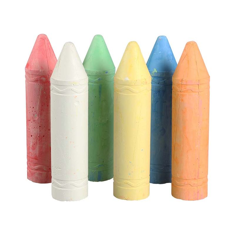 6 Stuks - Jumbo Stoepkrijt Set - Groot Formaat Tekenkrijt voor Buiten - Diverse Kleuren - Kindvriendelijk Krijt voor Straat & Stoep
