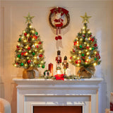 2 Stuks – Yaheetech Tafelmodel Kerstboom – Met LED Verlichting – Besneeuwd – Met Dennenappels en Bessen – 60 cm