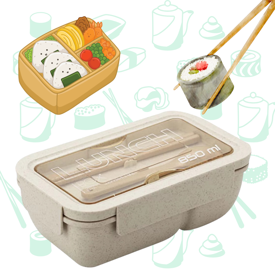 Bento Box met Bestek - 1100ml - Inclusief Geïsoleerde Tas - BPA-vrij - Lekvrije Lunchbox - Herbruikbare Voedselcontainer - Compact en Lichtgewicht (kopie)