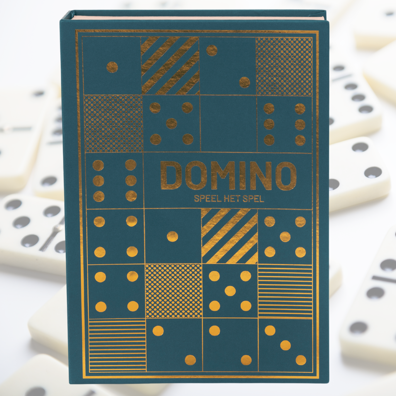 Domino Spel in Luxe Boekvormige Opbergdoos – Klassiek Tafelspel – Compact en Perfect voor Reizen – Afmetingen Opbergdoos 14.5x4.5x20cm