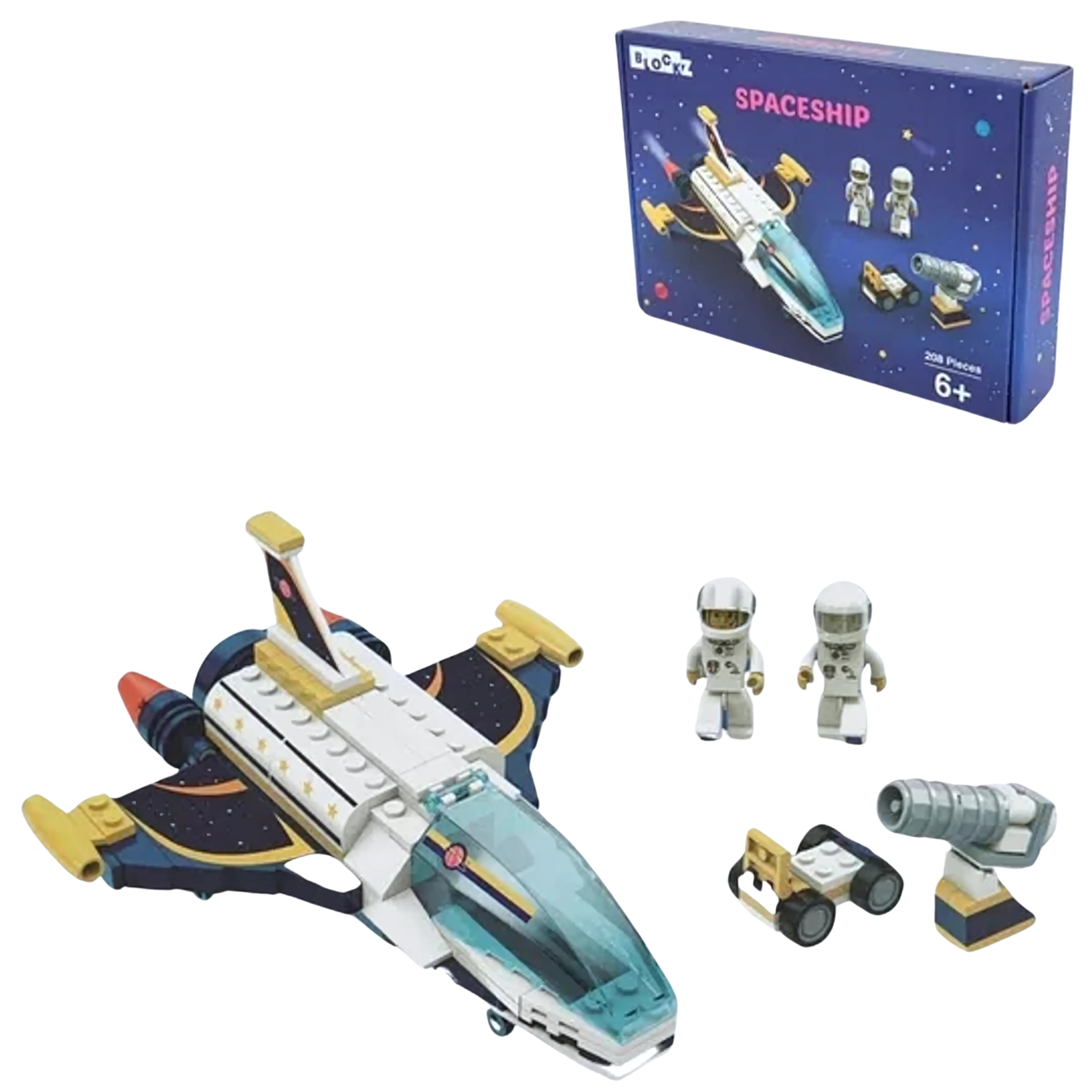Bouwpakket Ruimteschip – 208-delige Bouwset – Compatibel Bouwstenen voor Kinderen & Volwassenen – Modelbouw Spaceship – Creatieve Set met Gedetailleerde Onderdelen – DIY Constructie Speelgoed