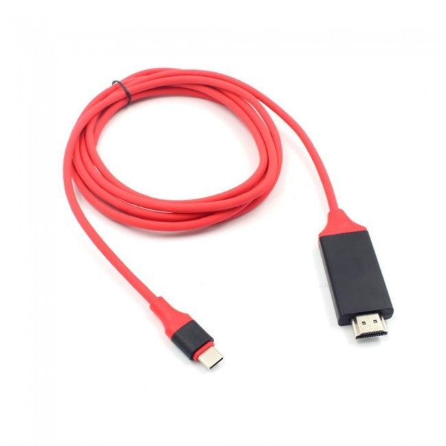 2M - USB- C naar HDMI Kabeladapter - Ondersteunt 4K Resolutie - Plug-and-Play - Geschikt voor Samsung Galaxy S8/S9/S10 & Andere Apparaten - Ideaal voor HDTV, Projectoren, AV-ontvangers"