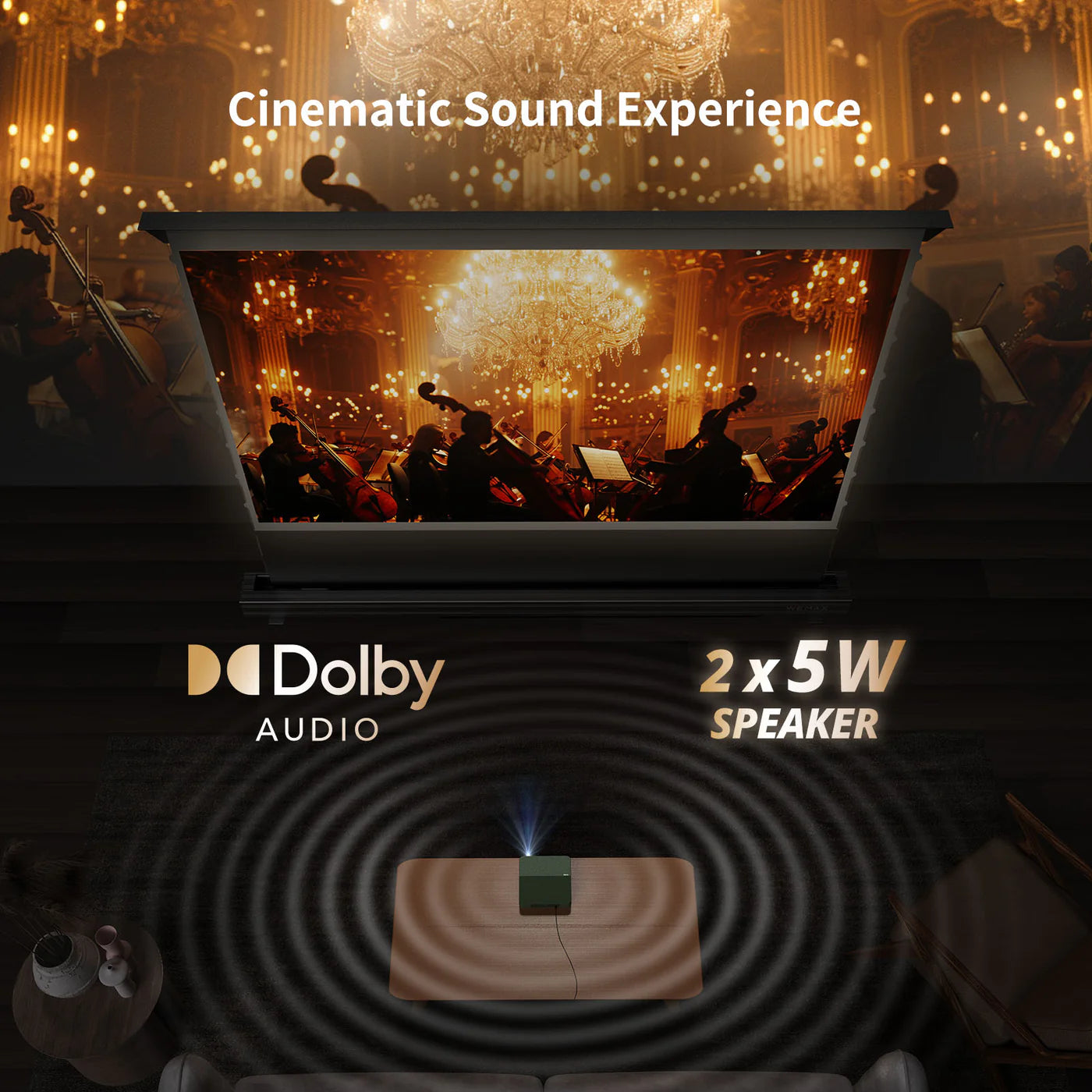 WEMAX S5 laser projector – smart beamer met Netflix – 1080P DLP projector 500 ISO lumen – ALPD technologie HDR10 – WiFi 2.4G 5G en Bluetooth – portable mini projector met Dolby audio – thuisbioscoop beamer met apps