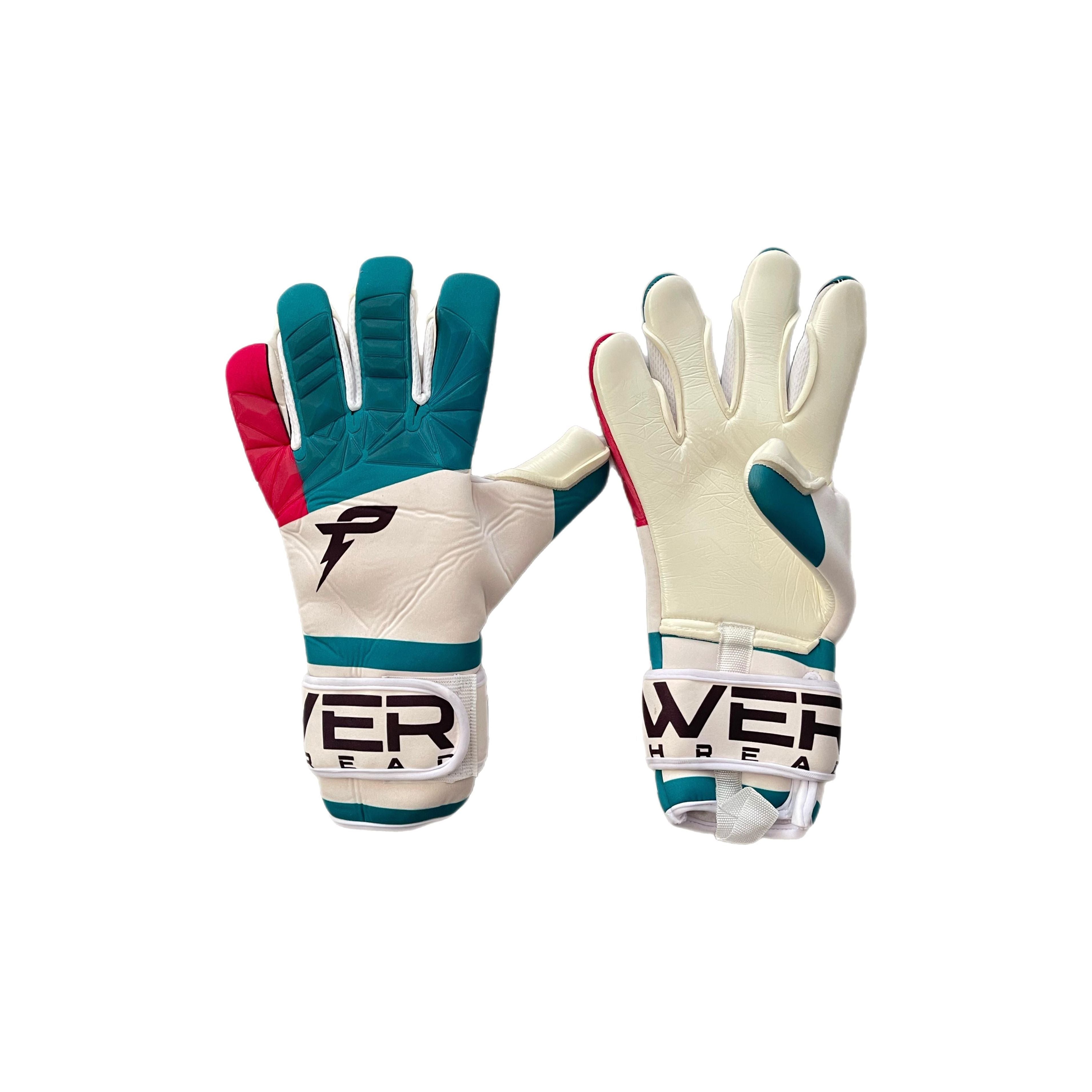 Power Thread - Professionele Keepershandschoenen - Maat 9 - 91% Polyester, 8% Elastaan, 1% Polyamide - Duurzame Duitse Latex Palm voor Superieure Grip - Ergonomisch Ontwerp met Vingerbescherming - Ademend met Luchtgaten