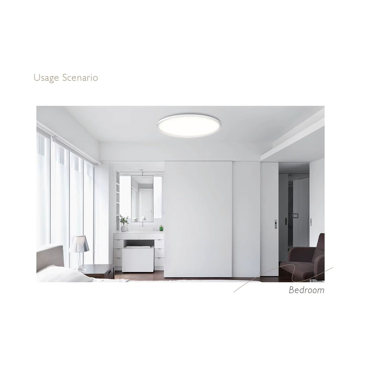 Paurller Smart LED Plafondlamp Moon Shadow Air520 — Ronde Ultradunne Armatuur — Dimbaar — Instelbare Lichtkleur en Helderheid — Slimme Bediening via App en Afstandsbediening — Ø 52 cm — Voor Woonkamer, Keuken en Slaapkamer