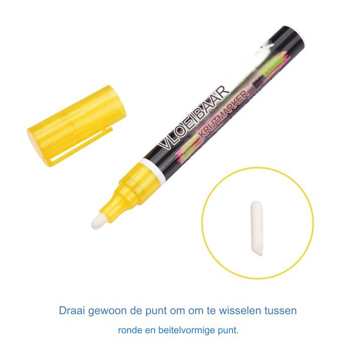 Veelzijdige Set van 12 Uitwasbare Krijt- en Raamstiften, Perfect voor Schoolbord, Ramen en Whiteboards - Inclusief Levendige Kleuren zoals Goud, Zilver, Zwart en Meer, Ideaal voor Creatieve Projecten en Decoratie