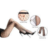 4 Delig - Sierlijke High Waist Fishnet Panty's - Verleidelijk en Comfortabel - Set van 4 paar - Zwart