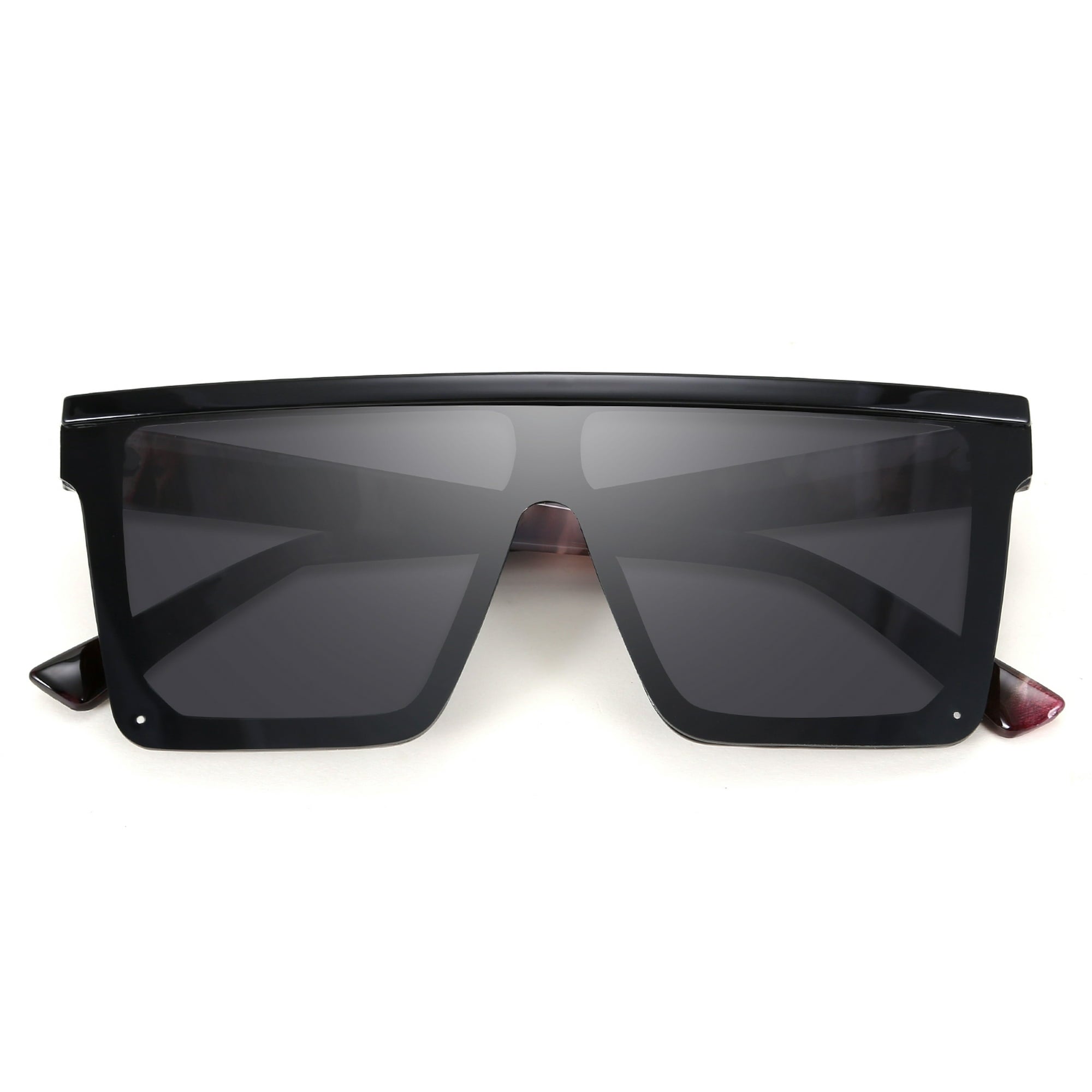 FEISEDY Flat Top Shield Zonnebril - Oversized Vierkante Randloze Bril Voor Dames en Heren - UV400 Bescherming - Modieuze Plat Op Schild Zonnebril - Antikras en Duurzaam - Geschikt Voor Wandelen, Rijden, Winkelen - Model B2470