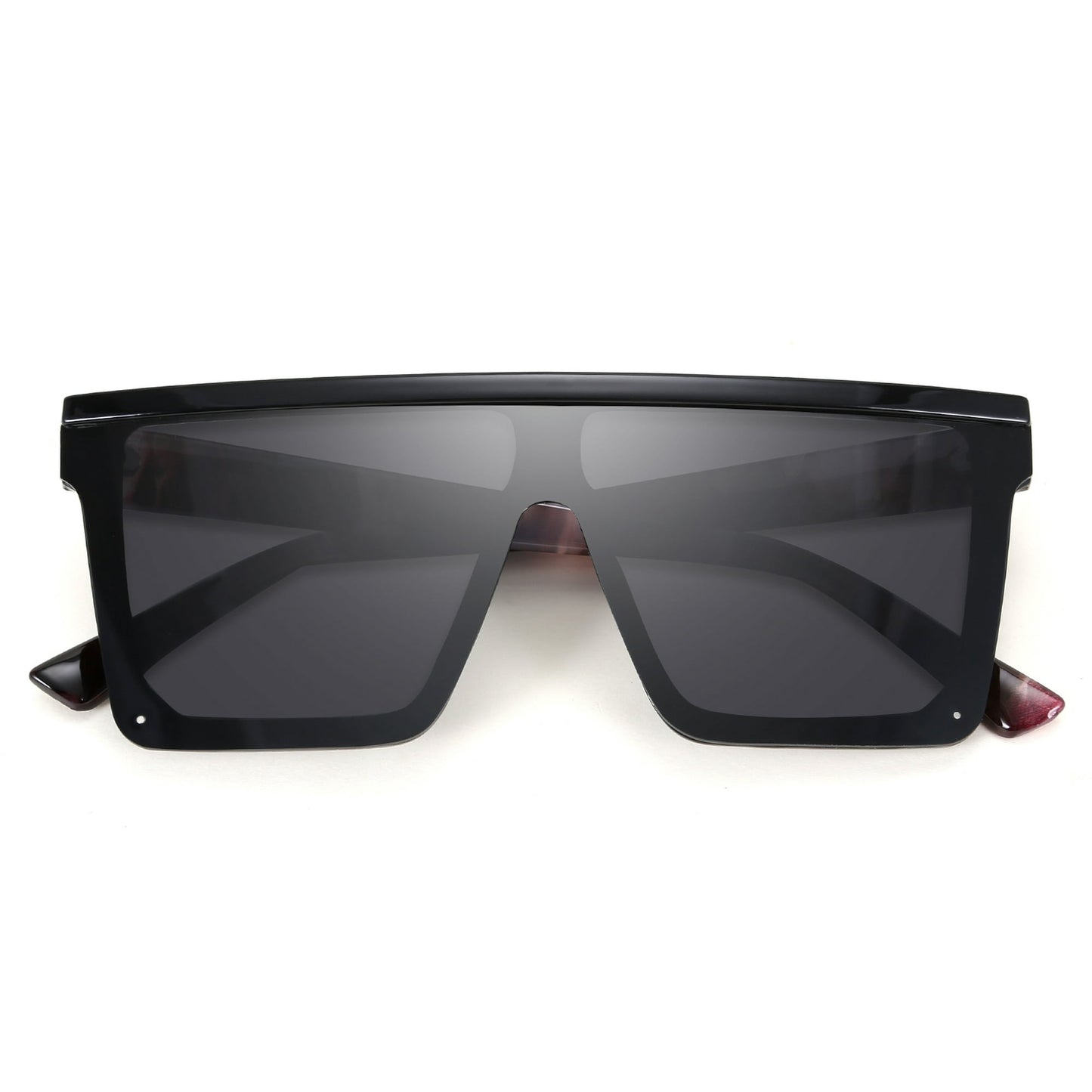 FEISEDY Flat Top Shield Zonnebril - Oversized Vierkante Randloze Bril Voor Dames en Heren - UV400 Bescherming - Modieuze Plat Op Schild Zonnebril - Antikras en Duurzaam - Geschikt Voor Wandelen, Rijden, Winkelen - Model B2470