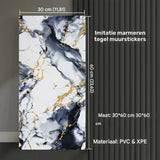 100 Stuks – Zelfklevende Muurstickers 30 x 60 cm – Waterdichte PVC Wandpanelen – Marmerlook 3D Effect – Makkelijk Schoon te Maken Tegelstickers – Wanddecoratie voor Keuken Badkamer Woonkamer Slaapkamer – Zelfklevende Tegelfolie Set