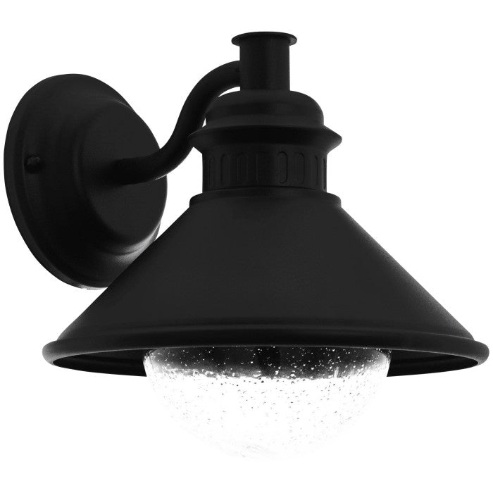 Rustieke Buitenwandlamp - Vintage Design - 1 x E27 Fitting - Geschikt voor LED Lampen - 40W - 230V - IP44 - Zwart Verzinkt Staal en Helder Glas - Weerbestendig - Ideaal voor Tuin en Terras