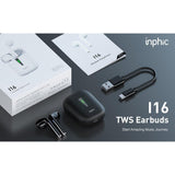 Inphic i16 TWS Bluetooth Headset - Draadloze Hoofdtelefoon - IPX7 Waterdicht - HiFi Geluid - Lange Batterijduur - Met Microfoon - Zwart