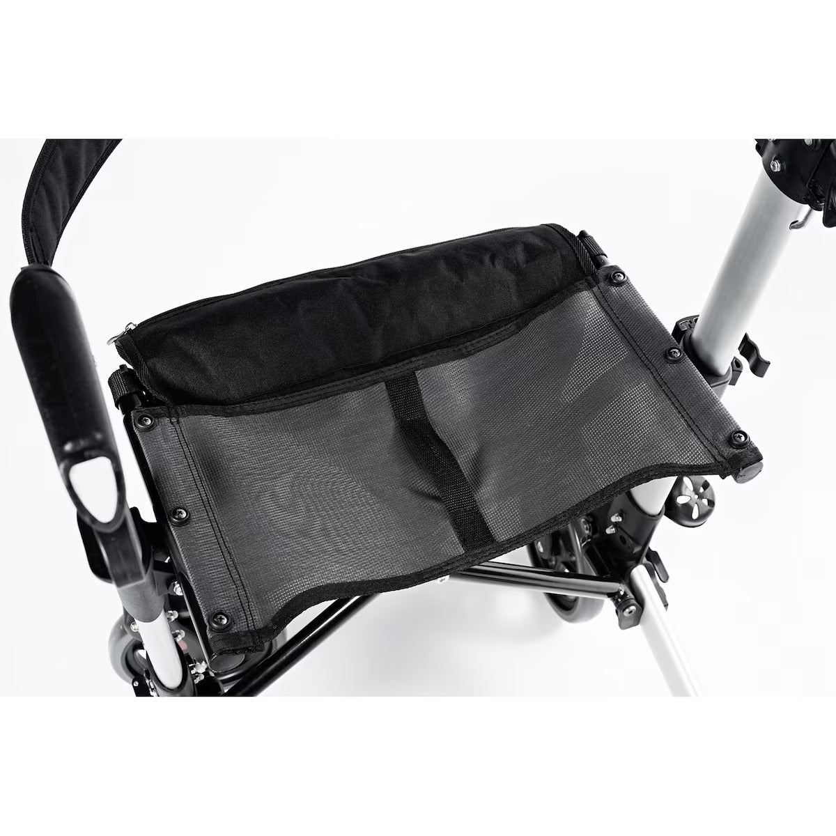 Lichtgewicht Rollator met Zitting – RIDDER Rollator Premium – Opvouwbaar Aluminium Looprek – 4 Wielen – In Hoogte Verstelbaar – Inclusief Rugsteun, Mandje en Remmen – Zilver/Zwart – Ca. 65 x 72 x 84-96 cm